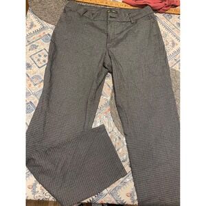 Lee Womens Relaxed Fit Straight Leg Pants Grey Textured Wrinkle Free Mid Rise